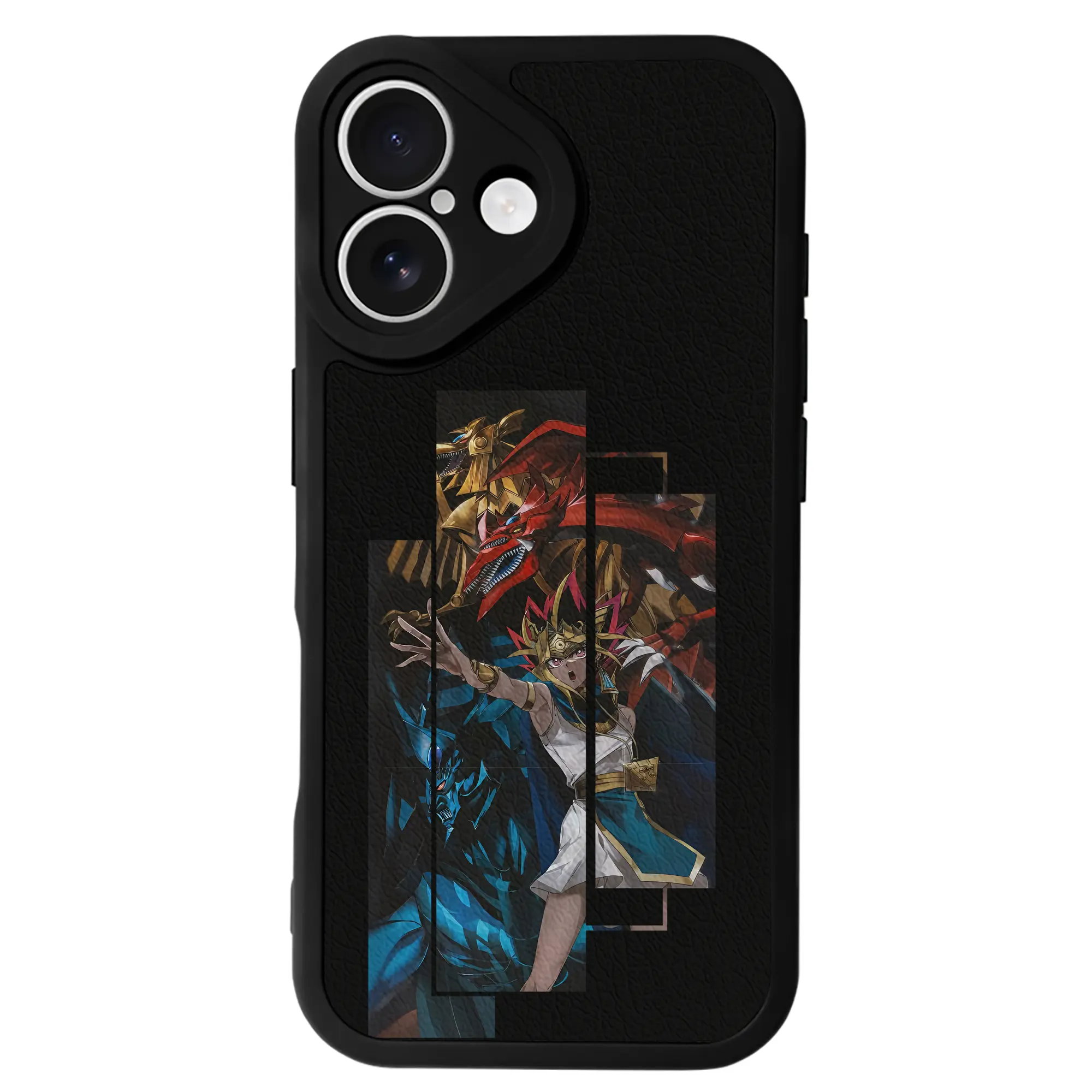 遊☆戯☆王 グッズ,さんげんしん - IPhone 16シリーズ対応 ・ シリコンスマホケース ・ レザー調 ・ 高精度フィット ・ 耐衝撃 ・ ワイヤレス充電対応 ・ 精密カット